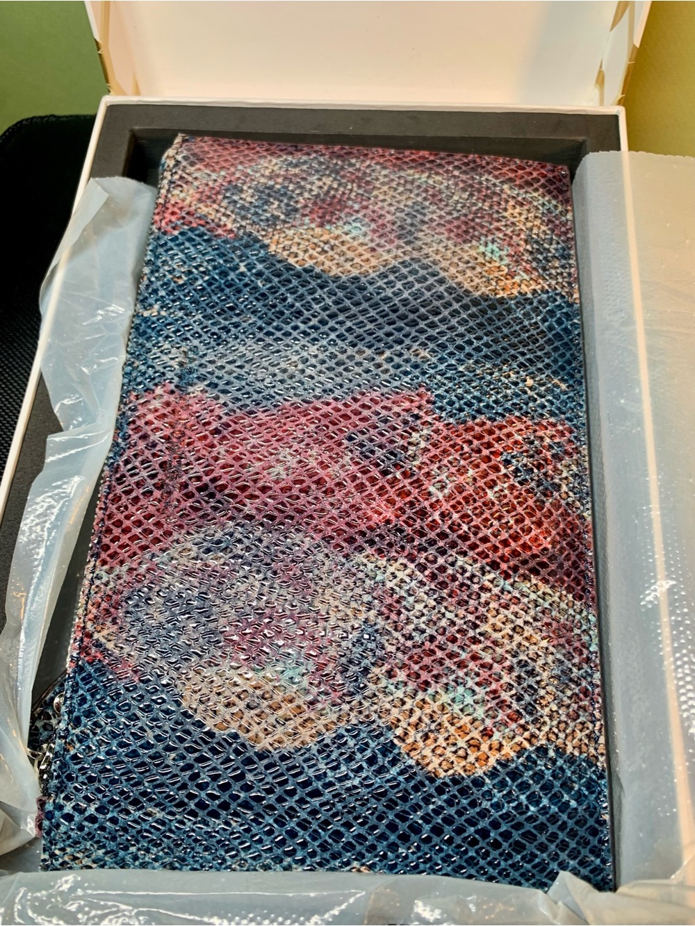 Aimee Kestenberg Multicolor Snakeskin-Texture Wristlet